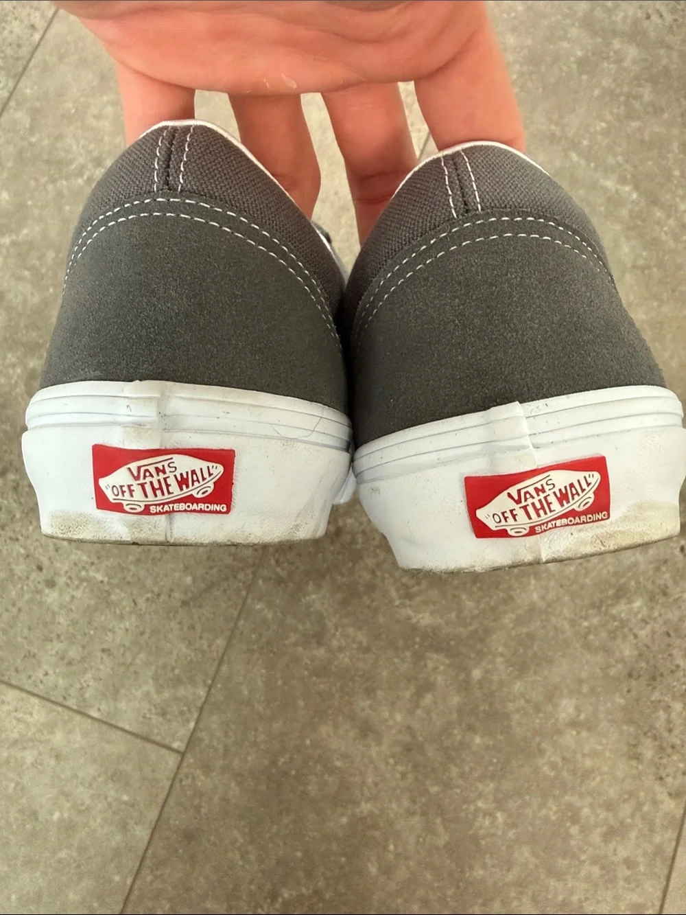 Vans Gray Canvas Low-Top Sneakers with White Trim
